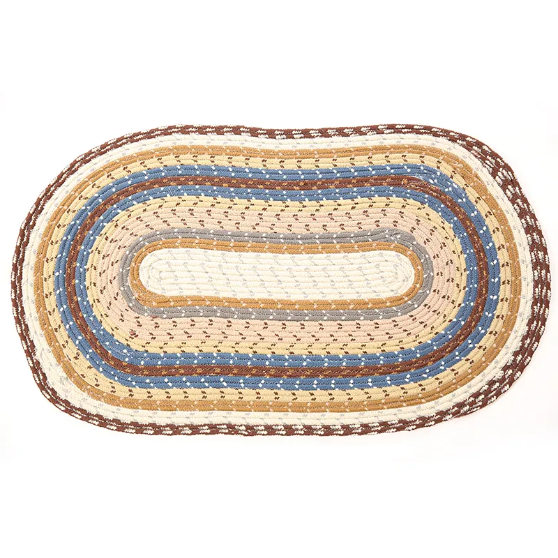 Artistic home decor cord floor mat woven knitted rope rug living room entrance door mat hallway braided rug carpets