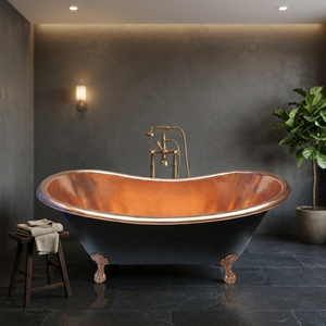 Bañera Ovalada de Vapor Independiente con Patas de Cobre, Hecha a Mano, de Metal, para Adultos, para Baño en Casa - Product Image 2