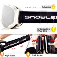 Masque de ski OTG pour adultes et jeunes avec protection UV 400, lentille anti-buée double couche pour le snowboard et les sports de neige