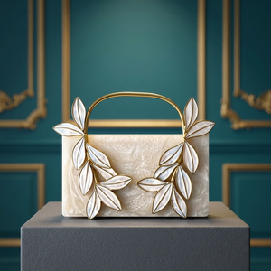 Elegant Envelope Clutch <b>Bag</b> <b>Gold</b> Frame Embroidery Decoration Magnetic Closure Shoulder Strap for <b>Evening</b> Party Acrylic Purse - Product Image 2