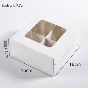 IMEE-caja de embalaje de alimentos para repostería, contenedor de regalo con ventana transparente y divisores, para galletas, pasteles, postres y repostería, color blanco y verde, 9 piezas