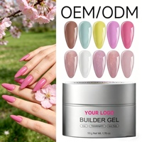 Gel de construction d'ongles hypoallergénique non toxique, Gel d'extension dur sans HEMA ni TPO, Gel UV crémeux brillant à paillettes pour la construction d'ongles, Vente en gros