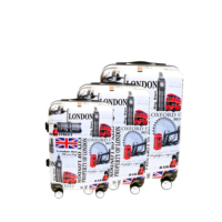 Ensemble de 3 valises à roulettes rigides en PC, de luxe, modernes, avec logo personnalisé, pour voyage, vente en gros d'usine