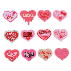 New Iron on Valentine Day Embroidered pink love Girl Lucky Night Heart Patch for <b>Hat</b> <b>Bag</b> Decoration - Product Image 1