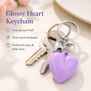 Colgante de acrílico con forma de corazón de melocotón personalizado al por mayor - Llavero DIY de amor para adorno de bolso, joyería de regalo, decoración de accesorios creativos - Product Image 3