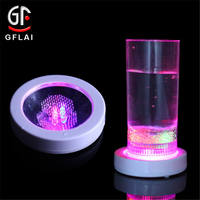 Sous-verre LED activé par le poids, en ABS, alimenté par piles, avec logo personnalisé, multicolore clignotant, pour bar, club, fête, sous-verre LED pour boissons