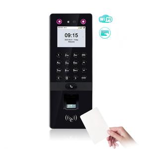 เครื่องอ่านบัตร IC 13.56MHz อุปกรณ์ควบคุมการเข้าออกแบบไร้สาย พร้อมระบบสแกนลายนิ้วมือและใบหน้า สำหรับบันทึกเวลาเข้าออก รองรับ TCP/IP FacePro2/IC/WIFI - Product Image 1