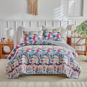 Ensemble <span class=keywords><strong>de</strong></span> couettes imprimées légères avec taies d'oreiller, couvre-lit patchwork 200TC, livraison directe, <span class=keywords><strong>couette</strong></span> d'été - Product Image 1