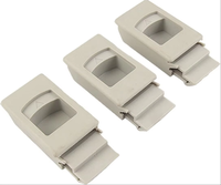 3 pièces de quincaillerie et serrures de porte sans clé durables et écologiques, loquet et boulons rectangulaires en plastique pour armoire, gris/noir