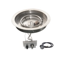 Kit de système de brûleur à gaz rond en acier inoxydable de 19 "pour chauffage d'arrière-cour