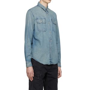 High Quality Custom 100% Cotton Flap Pocket Casual Classic Long Sleeve Denim <b>Shirt</b> <b>for</b> <b>Men's</b> <b>Jean</b> <b>Shirt</b> - Product Image 2