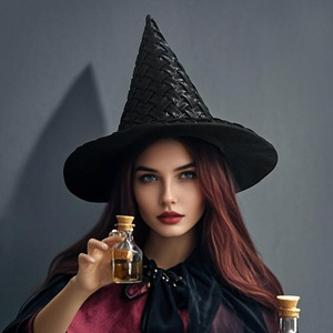 Chapeau de sorcière tissé Luling Yaoyao, taille unique, accessoire de costume d'Halloween, chapeau de fête - Product Image 1