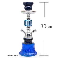 Set Rokok Hookah Arab Pipa Ganda Aluminium Beku Baru dengan Pot Kecil Logam Mewah untuk KTV Bar, Dilengkapi Pipa Kaca Khusus