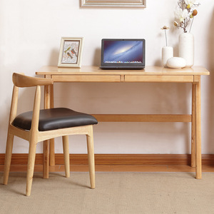 Nordic Solid Wood Computer Desk 1200x600x750mm Double <b>Drawer</b> Study Desk For Home Office - Product Image 5
