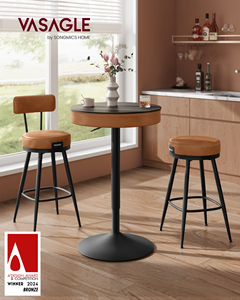 <span class=keywords><strong>VASAGLE</strong></span> <span class=keywords><strong>Mesa</strong></span> de Bar de Altura Regulable, <span class=keywords><strong>Mesa</strong></span> <span class=keywords><strong>Alta</strong></span> Redonda de Pub con Almacenamiento - Product Image 1