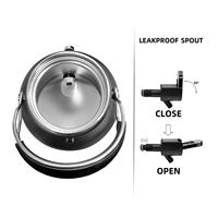 Bouteilles d'eau de grande capacité AS 170 oz 5 L, élégantes, en acier inoxydable à double paroi isolée, pot à eau thermique, jarre à eau verte