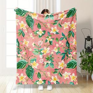 Floral Flannel <b>Blanket</b> Throw <b>Blanket</b> Nap <b>Blanket</b> Fade Resistant Lightweight <b>for</b> Travel <b>Camping</b> Custom Print OEM ODM - Product Image 3
