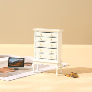 1:12 haute qualité Mini échelle bricolage bois Miniature maison de poupée grand modèle de meubles d'armoire à cinq compartiments pour scène de jeu - Product Image 5