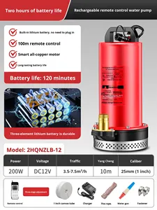 Bomba Sumergible de Alta Potencia con Control Remoto Inalámbrico y Batería de Litio para Agricultura, Motor de Acero y Cuerpo de Hierro Fundido para Riego - Product Image 6