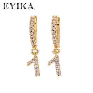 Pendientes de aro con números y números chapados en plata, oro de 18 quilates - Product Image 4