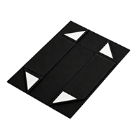 Coffret Cadeau Portable de Luxe Haut de Gamme Noir Pliable Magnétique Rigide en Papier Écologique Réutilisable Biodégradable Fabriqué à Partir de Matériaux Recyclés