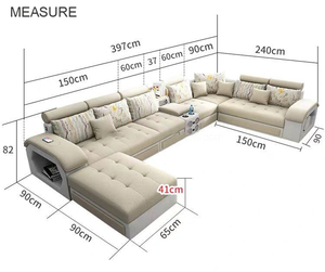 Sofá en Forma de L, Sofás Minimalistas, Sofá Nórdico Tipo Nube, Esquinero, <span class=keywords><strong>4</strong></span> Plazas, Juego de Muebles para Sala de Estar, Sofás Interiores con Almacenamiento - Product Image 1
