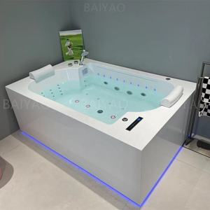 Ванна BAIYAO класса люкс, акриловая, с гидромассажем на 2 человека, европейская модель с функцией замачивания и сливом - Product Image 3