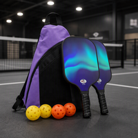 Raquette de pickleball ergonomique antidérapante avec noyau en nid d'abeille, panneau en fibre de verre résistant à l'usure, pour jeu familial
