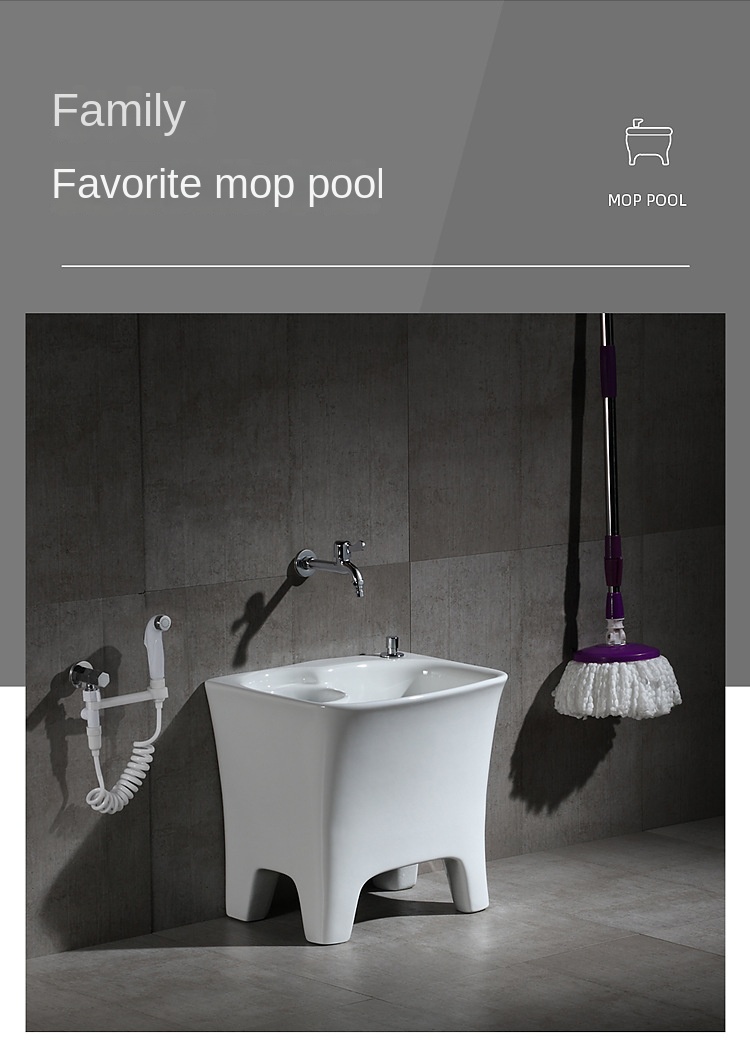 Bathroom mop pool balcony bathroom mop sink automatic revolving basket floor mop bucket
