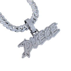 <b>Custom</b> 925 Silver Children's Hip Hop Rose Gold Plated Full Iced Letter <b>Name</b> Pendant Baguette Moissanite Bling <b>Necklace</b> Parties - Product Image 1