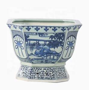 Décoration <span class=keywords><strong>de</strong></span> la maison chinoise <span class=keywords><strong>poterie</strong></span> en porcelaine bleue et blanche grands pots <span class=keywords><strong>de</strong></span> fleurs en céramique - Product Image 1