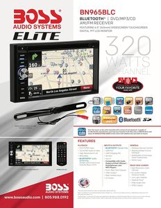 BOSS аудиосистемы BN965BLC Элитный автомобильный GPS-навигатор для <span class=keywords><strong>DVD</strong></span>-плеера 6,5 дюймов ЖК-монитор с сенсорным экраном двойной <span class=keywords><strong>Din</strong></span> Bluetooth аудио - Product Image 6