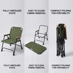 Silla Plegable de Aluminio Premium Color Café, Silla Portátil Acolchada Tipo Kermit para Exteriores, Ideal para <span class=keywords><strong>Picnic</strong></span>, Playa, Camping, Parque, Ecológica - Product Image 3