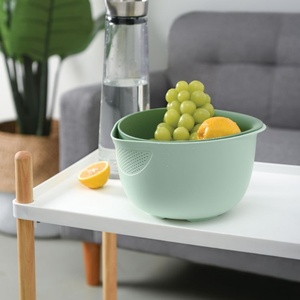 China Factory High Quality Kitchen Plastic <b>Sink</b> Colorblock Portable Double-layer Multi-purpose Fruit Vegetables Drain Basket - Product Image 5