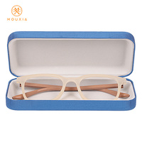 Étui rigide pour lunettes en tissu brossé avec logo personnalisé - Étui de protection portable antichoc pour lunettes