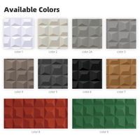 Panel Dinding 3D Piramida PU 600x1200 Modern Mudah Dipasang Tahan Air Tahan Api Tahan UV untuk Kamar Mandi, Gym, Dalam & Luar Ruangan