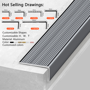 Profilé de nez de marche antidérapant en alliage d'aluminium pour usage commercial, protection de bordure de marche sécurisée, rénovation d'escalier, moulure de finition pour nez de marche - Product Image 4