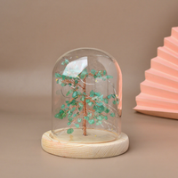 Arbre en pierres précieuses artistique avec fil de cuivre et éclats de pierres roulées pour la décoration de table et comme cadeau de Noël