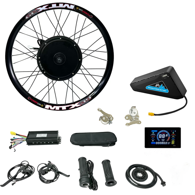 48V/52V/60V/72V 2000W/3000W/5000W Rear Wheel Electric Bike Hub Motor Kit with LCD Display and Lithium Battery