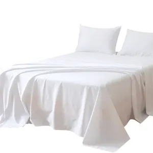 100% Pure Bamboo Sheets Bedding Set Manufacturer Soft Like Mulberry Silk Queen Size Bed Sheets Set And White