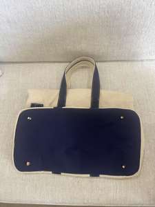 Sac fourre-tout en toile vintage avec fond robuste et quincaillerie dorée personnalisée, style charme côtier en coton naturel - Product Image 6