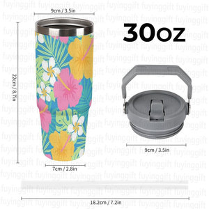 Tốt nhất bán tùy chỉnh Hawaii in Cup nhiệt đới hoa Hawaii hoa chân không thermosed Tumbler với xử lý - Product Image 2