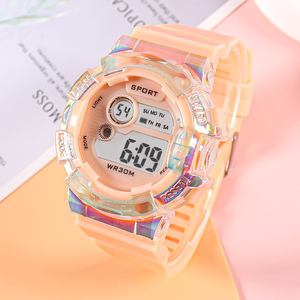 นาฬิกาดิจิตอลสำหรับนักเรียนรุ่นใหม่ ขายดี สีไล่เฉดแบบมาการอง ทนทานต่อสภาพอากาศกลางแจ้ง กันน้ำ และมีฟังก์ชั่นหลากหลาย - Product Image 3