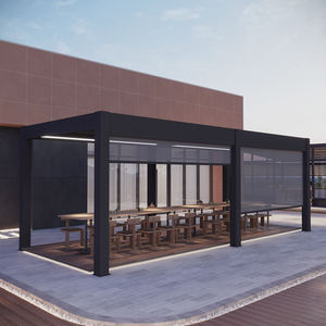 Pergola bioclimatique motorisée à lames orientables en aluminium, design moderne OEM, revêtement poudré, écologique, pour balcon, jardin, <span class=keywords><strong>terrasse</strong></span> - Product Image 4