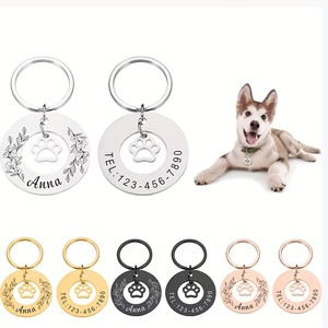 SQ Personalized stainless steel dog and cat with double-ring for DIY gift pet can be engraved with text accessory