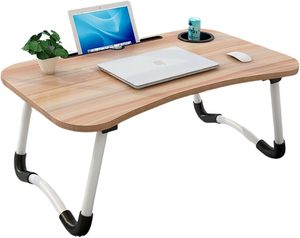 Table pliante pour ordinateur portable, support portable pour lit, canapé, fauteuil, avec porte-gobelet pour travailler - Product Image 1