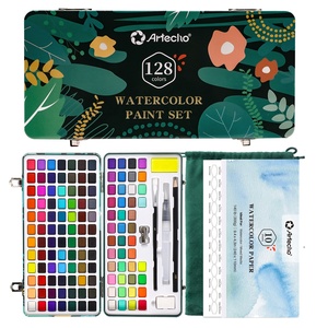 Ensemble de peinture à l'<span class=keywords><strong>aquarelle</strong></span> Artecho non toxique et écologique, 128 couleurs, aquarelles parfaites <span class=keywords><strong>pour</strong></span> les débutants, les professionnels, le papier, la toile - Product Image 1