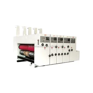 Máquina troqueladora rotativa de ranurado de impresión flexográfica con alimentador de cadena de cartón semiautomático