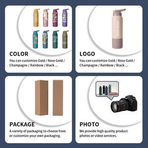 Houroffer nouveau brevet 680ml Standard bouche couvercles fiole à vide Sport boire bouteille d'eau en acier inoxydable pour les filles - Product Image 3