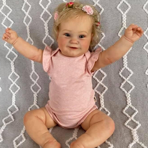 NPK 60CM/50CM Reborn Toddler Popular Maddie Cute Girl con cabello rubio enraizado Soft Cuddle Body Muñeca hecha a mano <span class=keywords><strong>de</strong></span> alta calidad - Product Image 1